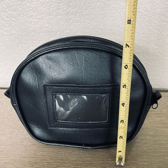 Black Leather Travel Toiletry Bag - Picture 4 of 5